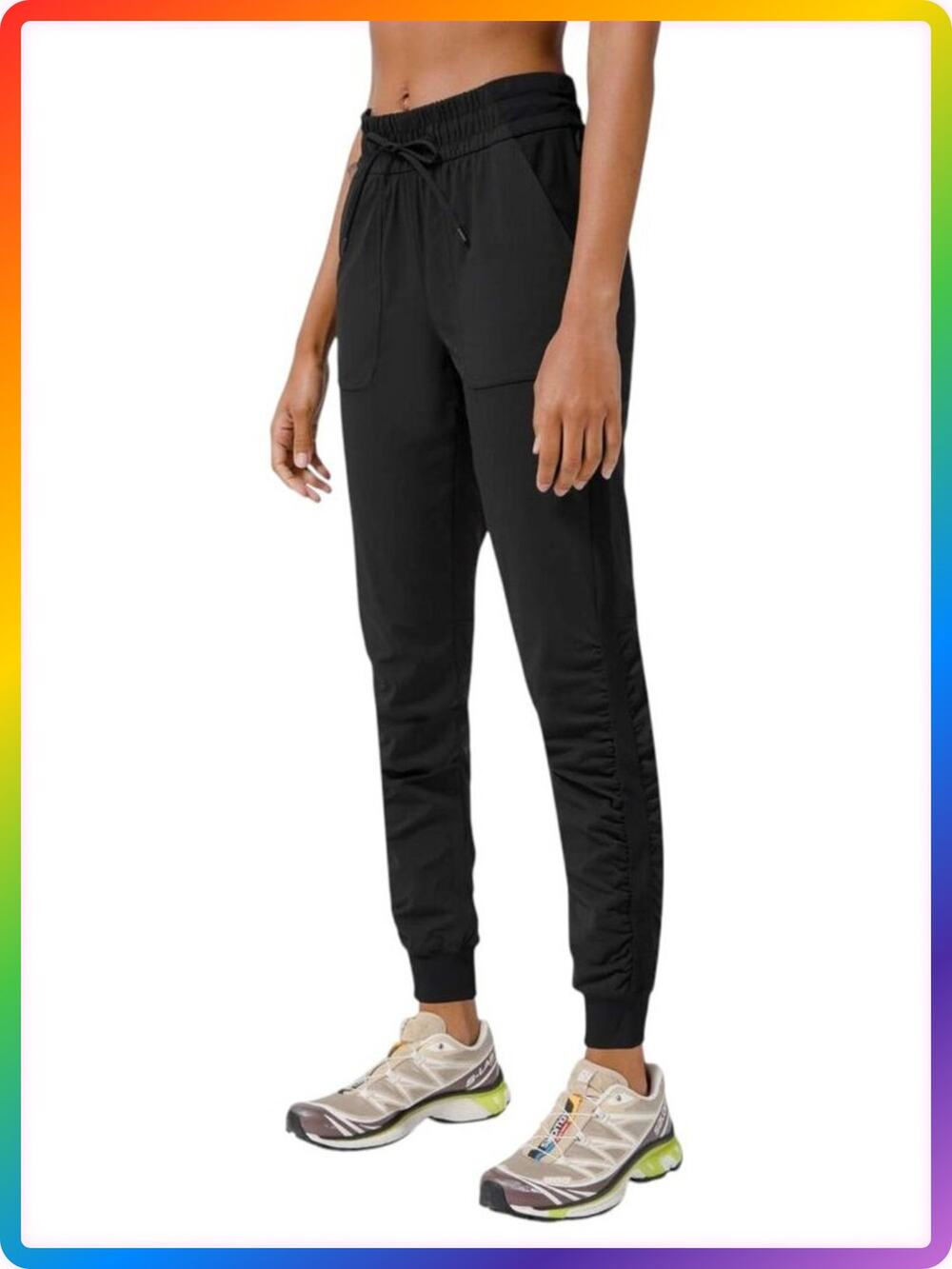 Lululemon High Rise Travel Joggers Size 2 Black Swift Woven Pull On Pants
